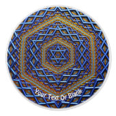 Ornate Metallic Magen David Keramikknauf (Vorderseite)