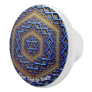 Ornate Metallic Magen David Keramikknauf