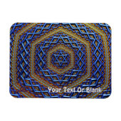 Ornate Metallic Magen David Magnet (Horizontal)