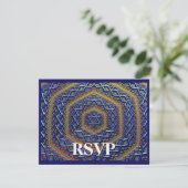 Ornate Metallic Magen David RSVP Karte (Stehend Vorderseite)
