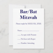 Ornate Metallic Magen David RSVP Karte (Rückseite)