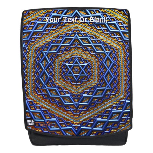 Ornate Metallic Magen David Rucksack (Vorderseite)