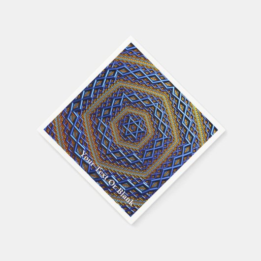 Ornate Metallic Magen David Serviette (Ecke)