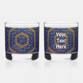 Ornate Metallic Magen David Whiskyglas (Vorderseite)