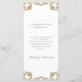 Ornate Monogram Baroque Christian Wedding Menu Menükarte (Rückseite)
