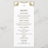 Ornate Monogram Baroque Christian Wedding Menu Menükarte (Vorderseite)