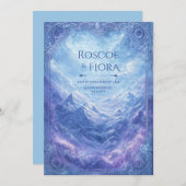 Ornate Mystic Snow Mountain Vista Wedding Einladung (Vorne/Hinten)