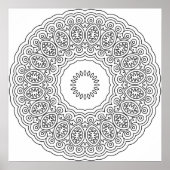 Ornate Oval Medallion Mandala Ring Pattern Art Poster (Vorne)