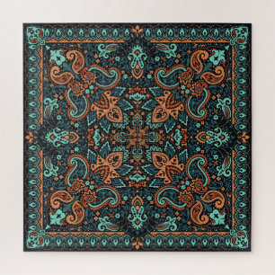Ornate Paisley-Bandana: Seidenhals. Puzzle