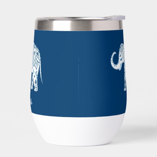 Ornate Patterned Blue Elephant Personalised (Links)