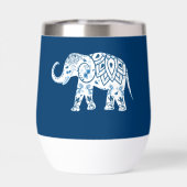 Ornate Patterned Blue Elephant Personalised (Rückseite)