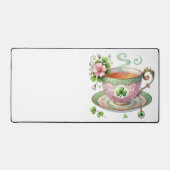 ORNATE PINK & GREEN TEA CUP & SHAMROCK SCHREIBTISCHUNTERLAGE (Vorderseite)