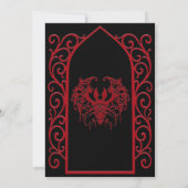 Ornate red border Gothic wedding Invitation Einladung (Rückseite)