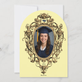 Ornate Rococo Cartouche Photo Template Graduation Einladung