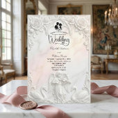Ornate Rococo Cherub & Swan Fairytale Wedding  Einladung