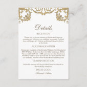 Ornate Rococo Vintage Christian Wedding Details  Begleitkarte (Vorderseite)