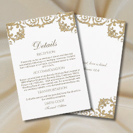 Ornate Rococo Vintage Christian Wedding Details Begleitkarte