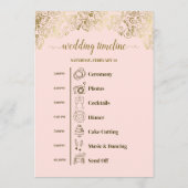 Ornate Rosé-Hochzeitsevents und Zeitplan Programm (Rückseite)