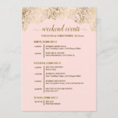Ornate Rosé-Hochzeitsevents und Zeitplan Programm (Vorderseite)