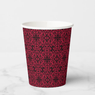 Ornate rote gotische Muster-Papier-Tasse Pappbecher