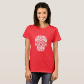 Ornate Schädelkunst T-Shirt (Vorne ganz)