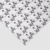 Ornate Schwarz-Weiß-Blumenkunstmuster Seidenpapier (Ausschnitt)