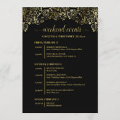 Ornate Schwarze & Goldene Hochzeitsveranstaltungen Programm (Vorderseite)