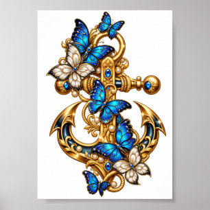 Ornate Sea Tinte – Elegante Ozeanwellen, Maritime Poster