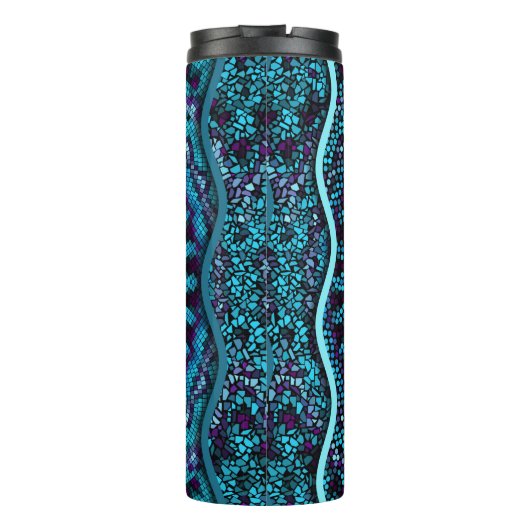 Ornate seamless texture background. Relief waves o Thermosbecher (Rückseite)