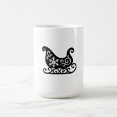 Ornate Sleigh with White Snowflake Design Kaffeetasse (Mittel)