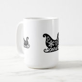 Ornate Sleigh with White Snowflake Design Kaffeetasse (Vorderseite Links)