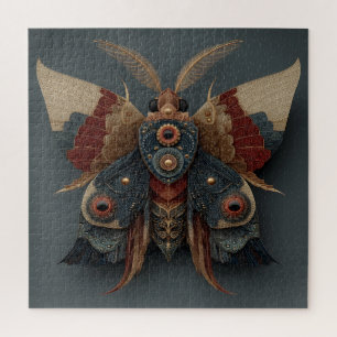 Ornate symmetrische 3D-Motte mit goldenen Akzenten Puzzle