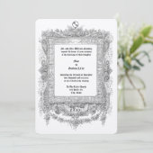 Ornate Victorian Era Scroll Frame Border Wedding Einladung (Stehend Vorderseite)