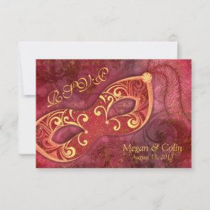 Ornate Victorian Maskenball-Hochzeit RSVP Karte