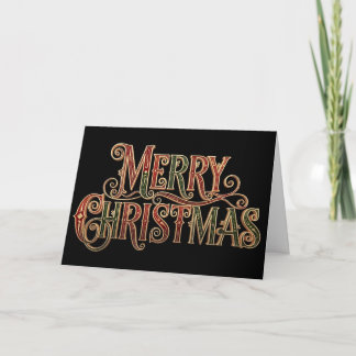 Ornate Vintage Frohe Weihnachten Kalligrafie  Karte