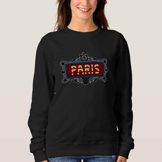 Ornate Vintage Metro Sign Paris France Sweatshirt (Vorderseite)