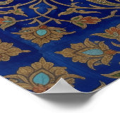Ornates Blau-Gold-Muster Poster (Ecke)