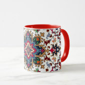 Ornates geometrisches Blumenmuster Tasse (VorderseiteRechts)