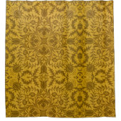 Ornates goldenes Blumenmuster mit symmetrischen Duschvorhang (Vorderseite)