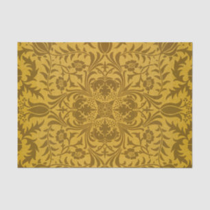Ornates goldenes Blumenmuster mit symmetrischen Seidenpapier