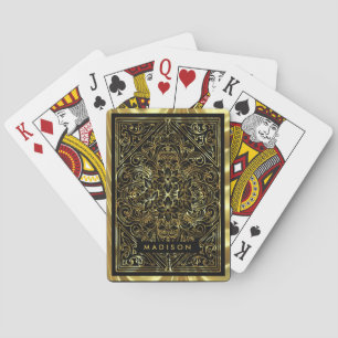 Ornates goldenes dekoratives königliches Ornament Spielkarten