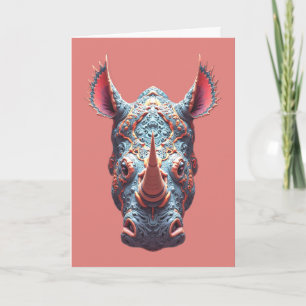 Ornates Rhino-Porträt - psychedelische Spirit-Mask Karte