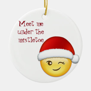 ORNATION ***TREFFEN SIE MICH UNTER DEM MISTLETOE** KERAMIKORNAMENT