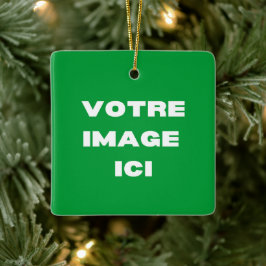 Ornement carré - Votre image ici - personnalisée Keramikornament