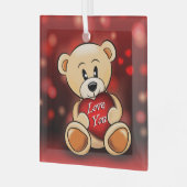 Ornement En Verre L'ourson t'aime Ornament Aus Glas (Vorderseite links)