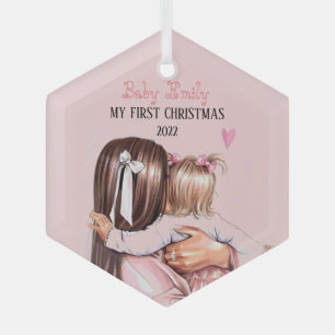 Ornement my baby girl 1st Christmas 2022 Ornament Aus Glas