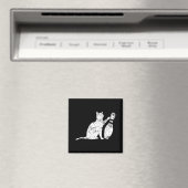 Ornery Alley Cat Tipping Bowling Button Fun Team G Magnet (In Situ (Geschirrspüler))