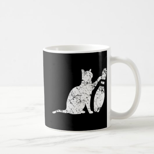 Ornery Alley Cat Tipping Bowling Pin Fun Team Gift Kaffeetasse (Rechts)