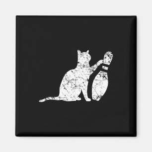 Ornery Alley Cat Tipping Bowling Pin Funny Team Gi Magnet