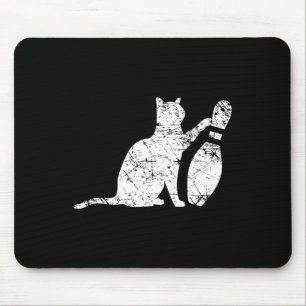 Ornery Alley Cat Tipping Bowling Pin Funny Team Gi Mousepad